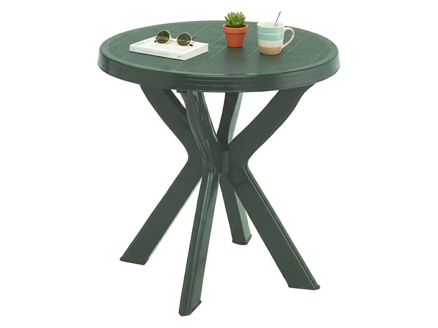 Table d'extérieur Lorwood, 2 places Made in Italy, 70x70x72h cm vert, Table fixe, Finition lisse