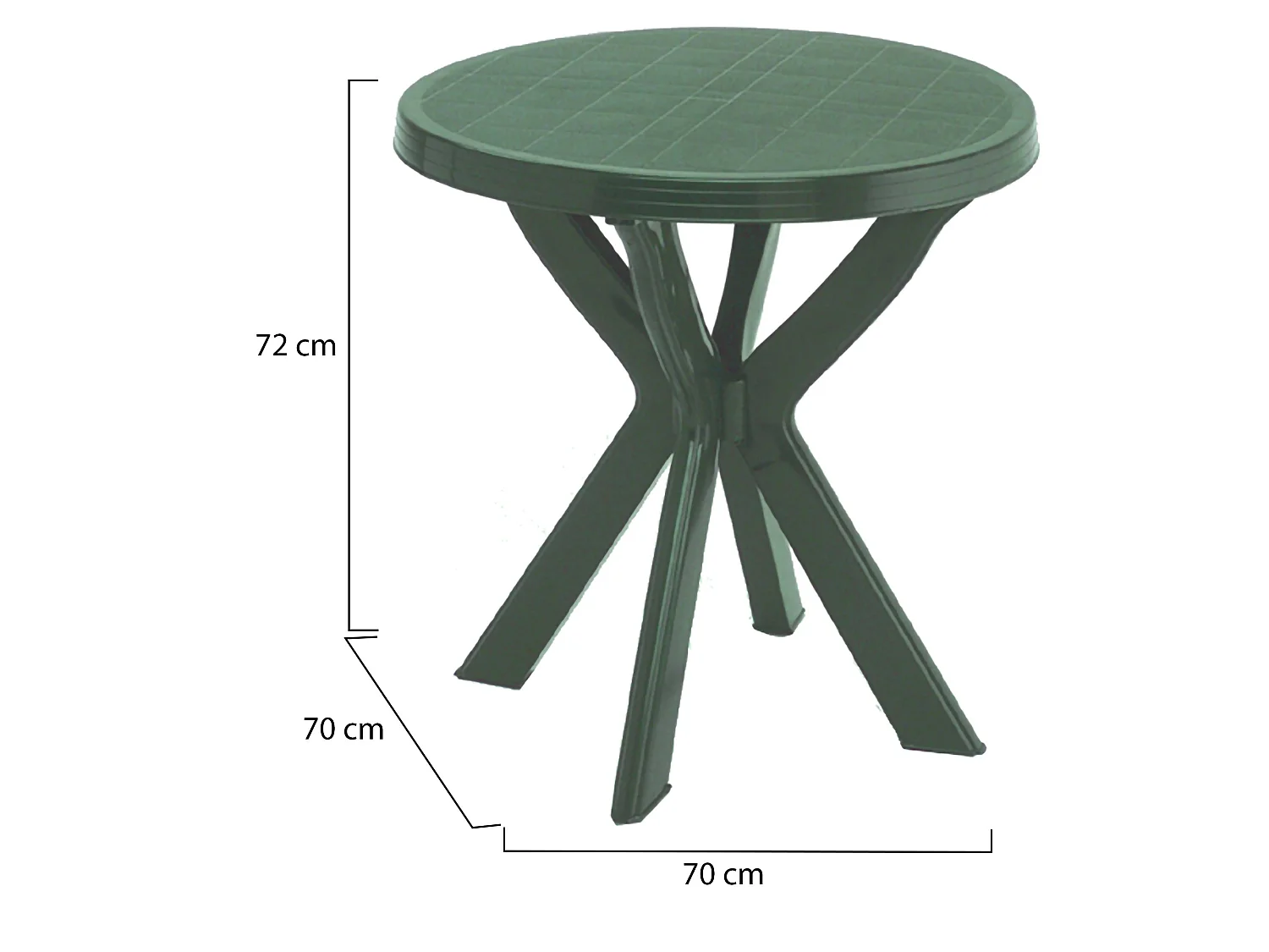 Table d'extérieur Lorwood, 2 places Made in Italy, 70x70x72h cm vert, Table fixe, Finition lisse