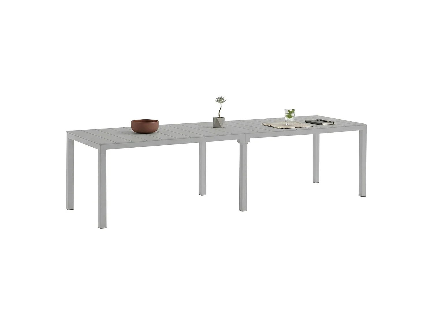 Table d'extérieur Campana, 12 places Made in Italy, 86x292x74h cm Gris