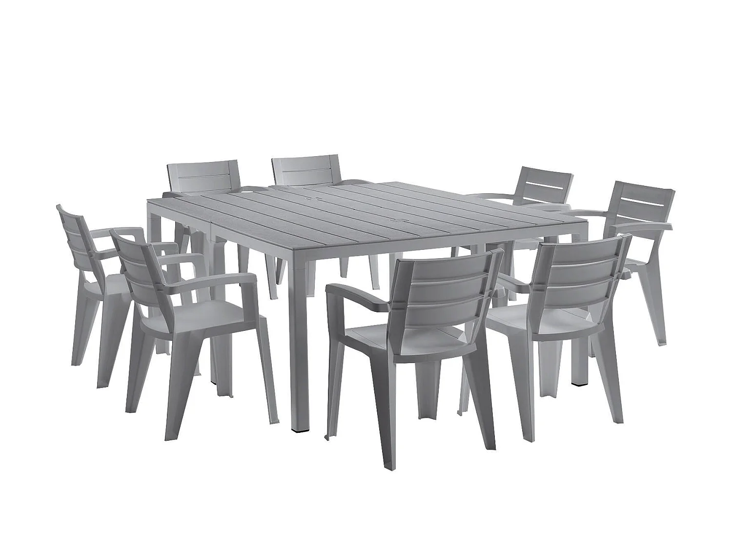 Table d'extérieur Campana, 12 places Made in Italy, 86x292x74h cm Gris