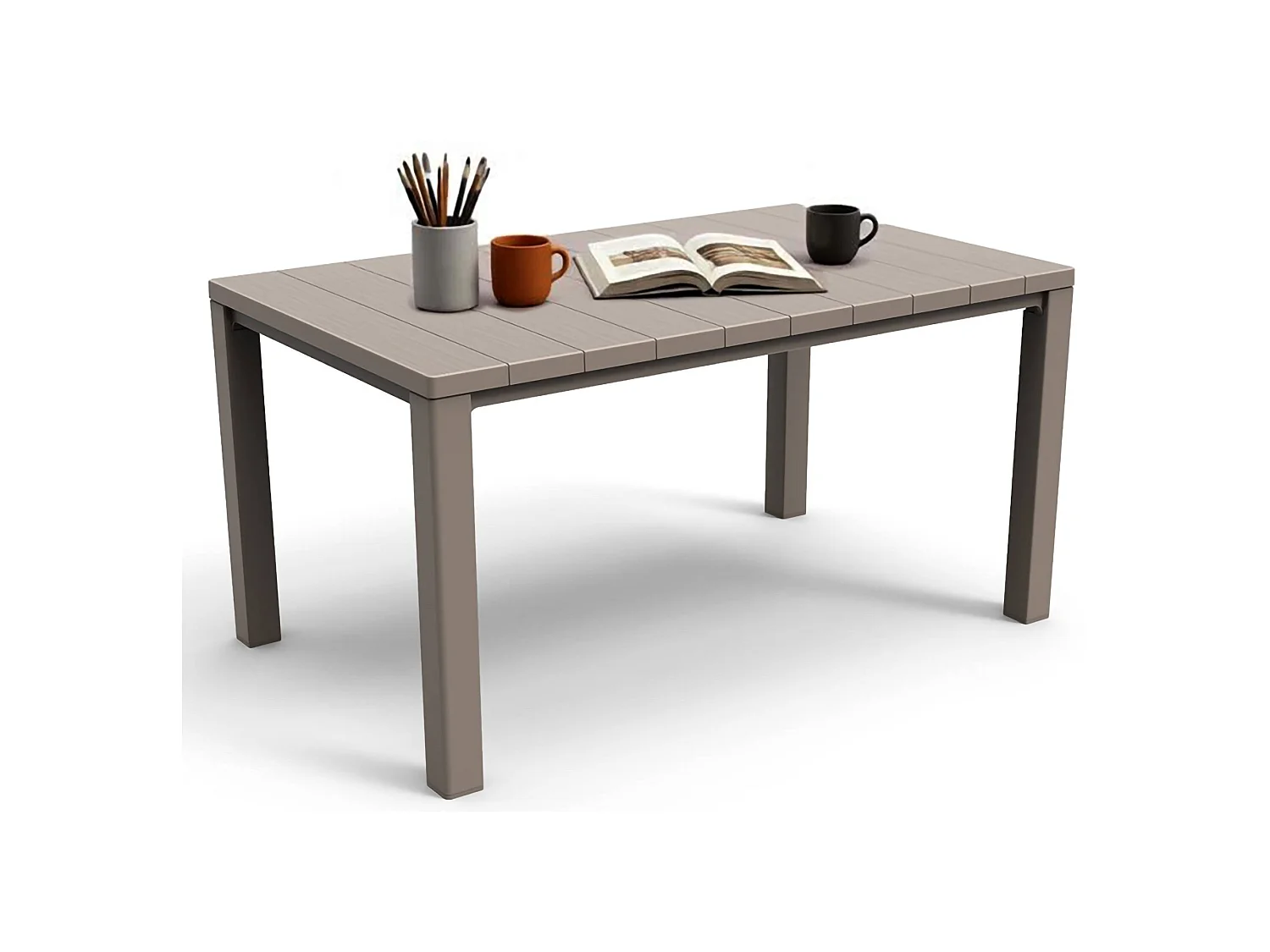 Table d'Extérieur Listowel, 6 Places, 90x147x75h cm Gris Taupe