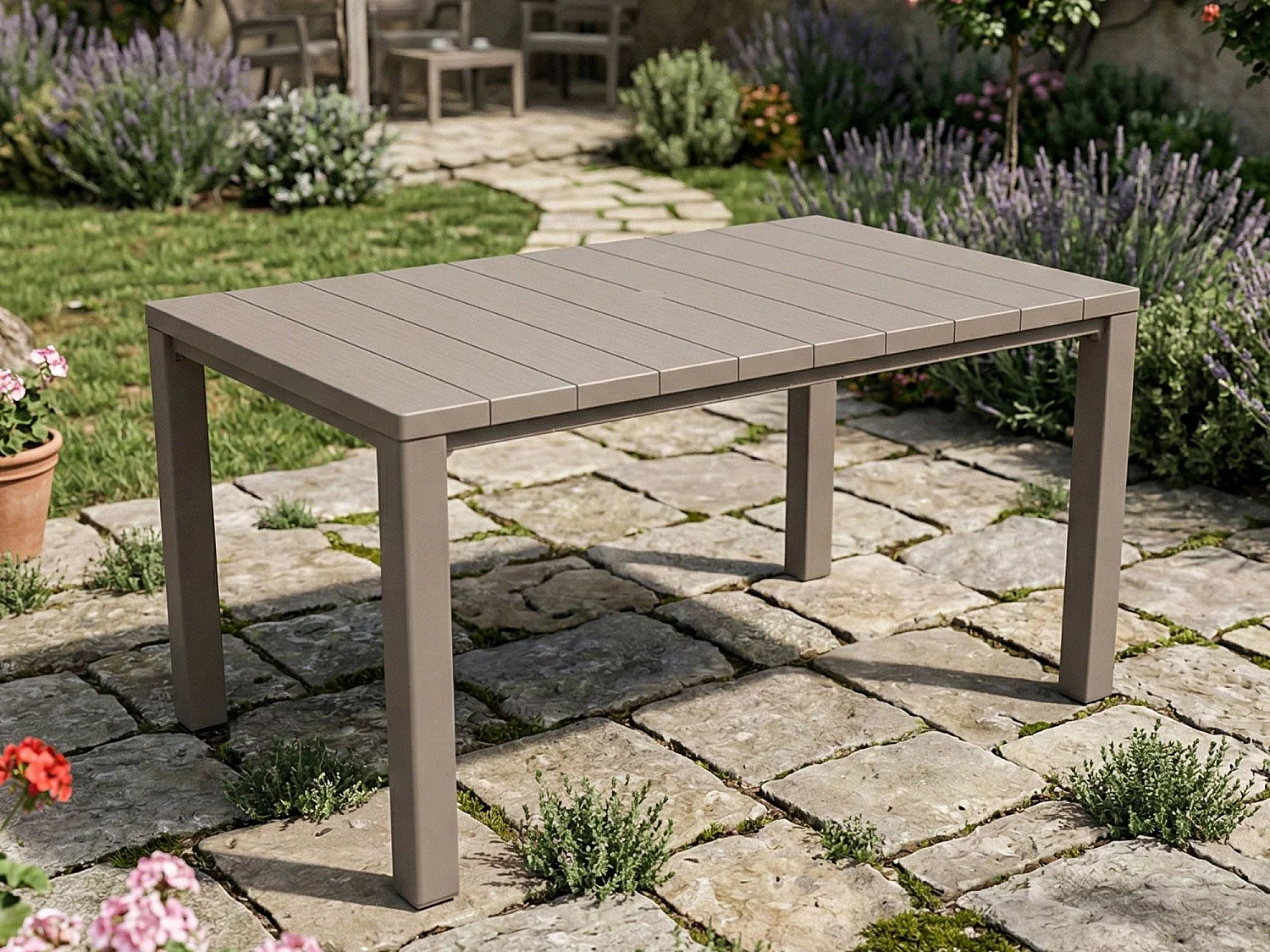 Table d'Extérieur Listowel, 6 Places, 90x147x75h cm Gris Taupe