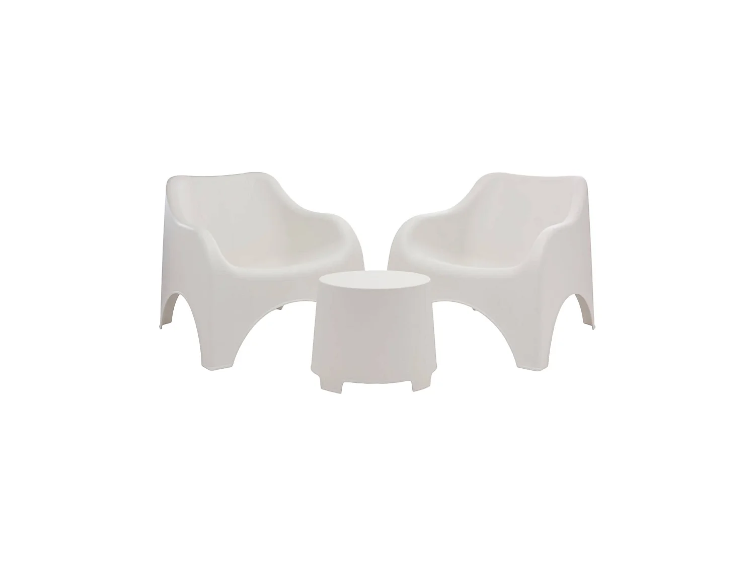 Salon Extérieur Cormons, 2 Places Made in Italy, Blanc, Salon de Jardin