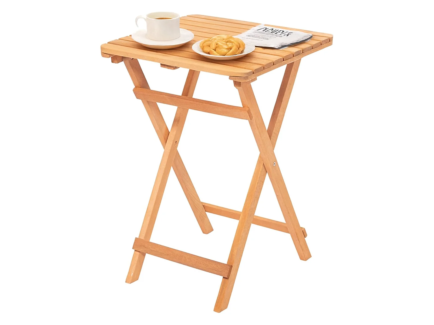 Table d'extérieur Piasco, 2 places, 60x60x72h cm Marron