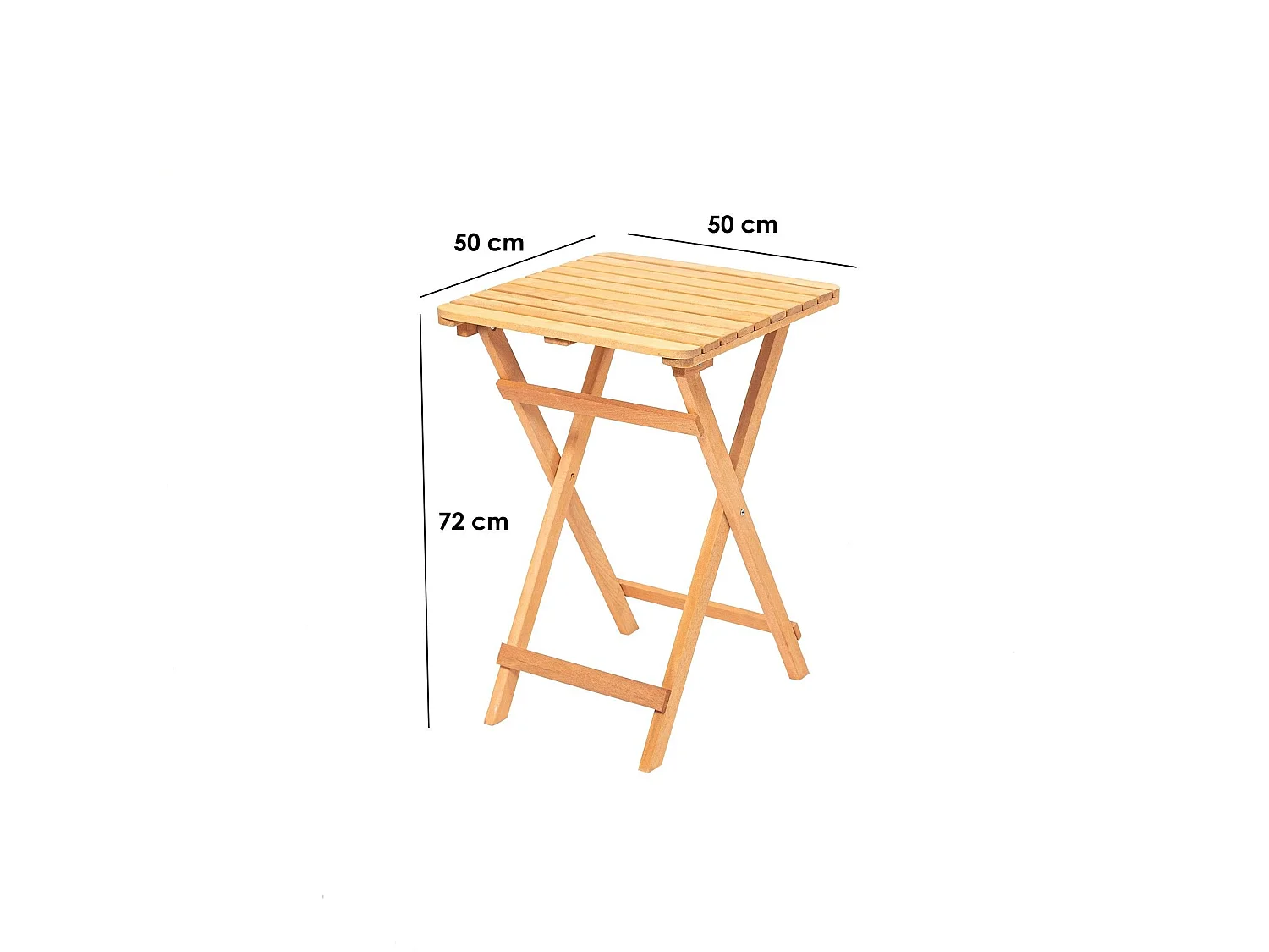 Table d'extérieur Piasco, 2 places, 60x60x72h cm Marron