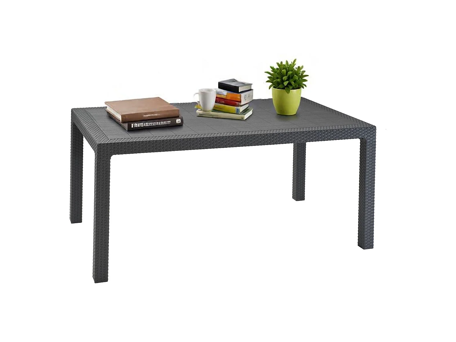 Table d'extérieur Pickering, 6 places, 160,5x94,5x75h cm Noir Anthracite