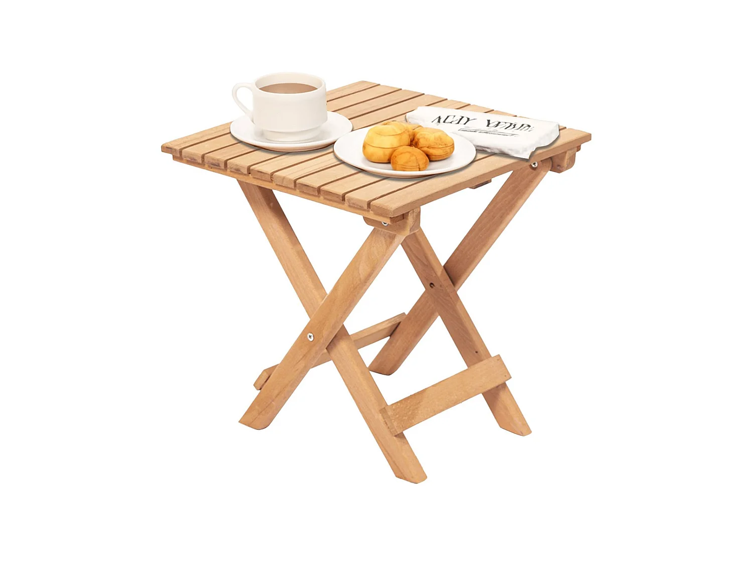 Table de Jardin Rubano, 2 Places, 40x40x40h cm Marron