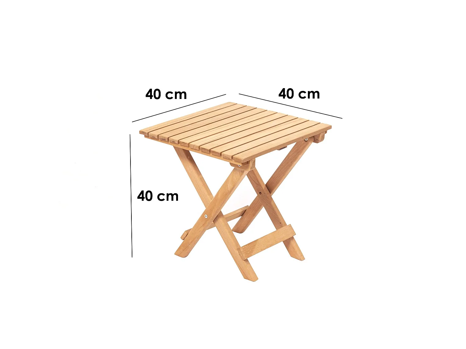 Table de Jardin Rubano, 2 Places, 40x40x40h cm Marron