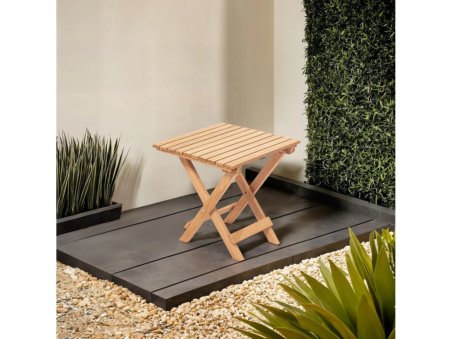 Table de Jardin Rubano, 2 Places, 40x40x40h cm Marron