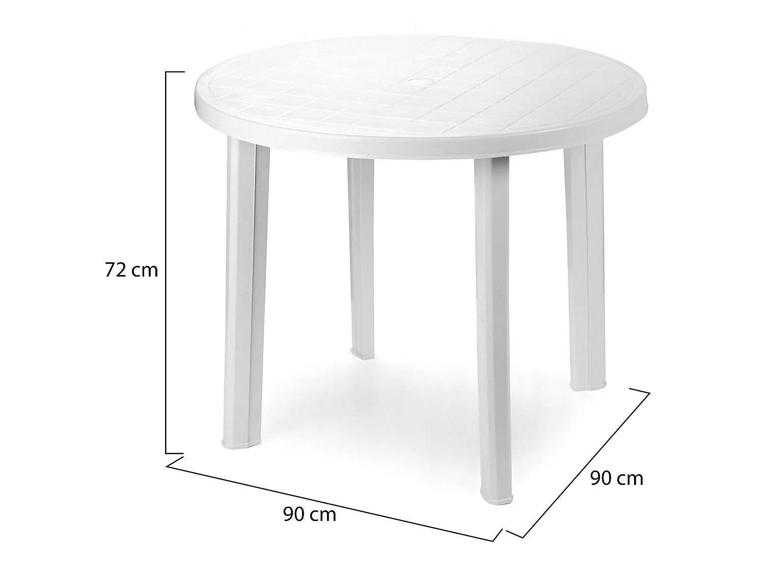 Table d'extérieur Brooksdale, 4 places Made in Italy, 90x90x72h cm Blanc, Table fixe, Finition à carreaux