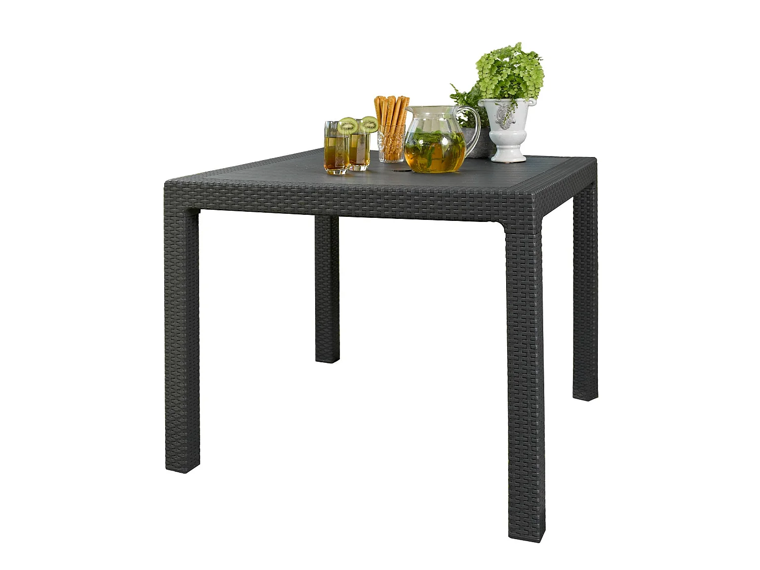 Table d'extérieur Terrace, 4 places, 95x95x74.5h cm Noir Anthracite