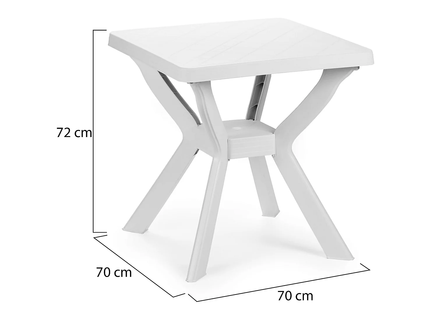 Table d'extérieur Straven, 4 places Made in Italy, 70x70x72h cm Blanc, Table Fixe, Finition à Carreaux
