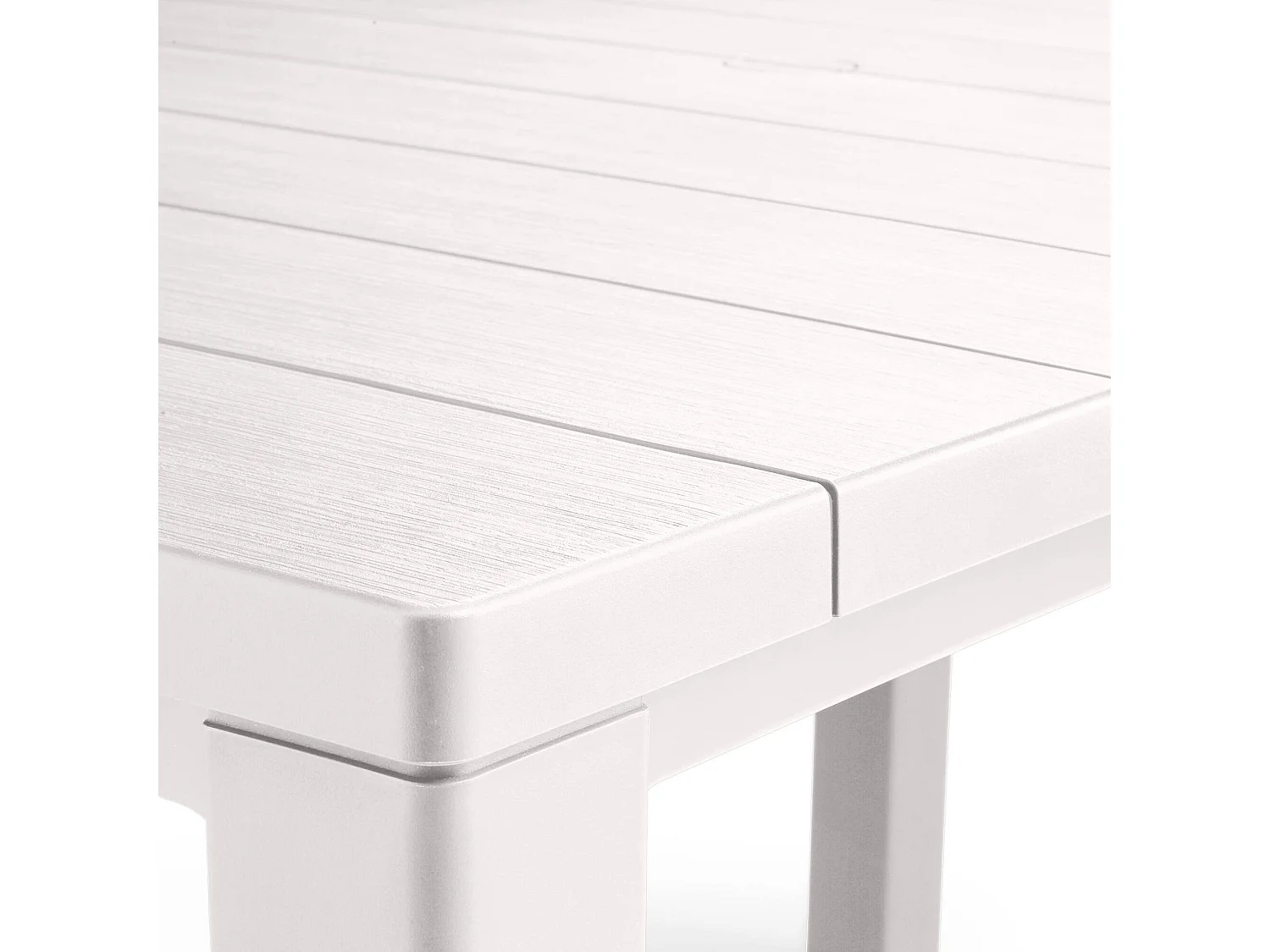 Table d'extérieur Listowel, 6 Places, 90x147x75 cm Blanc