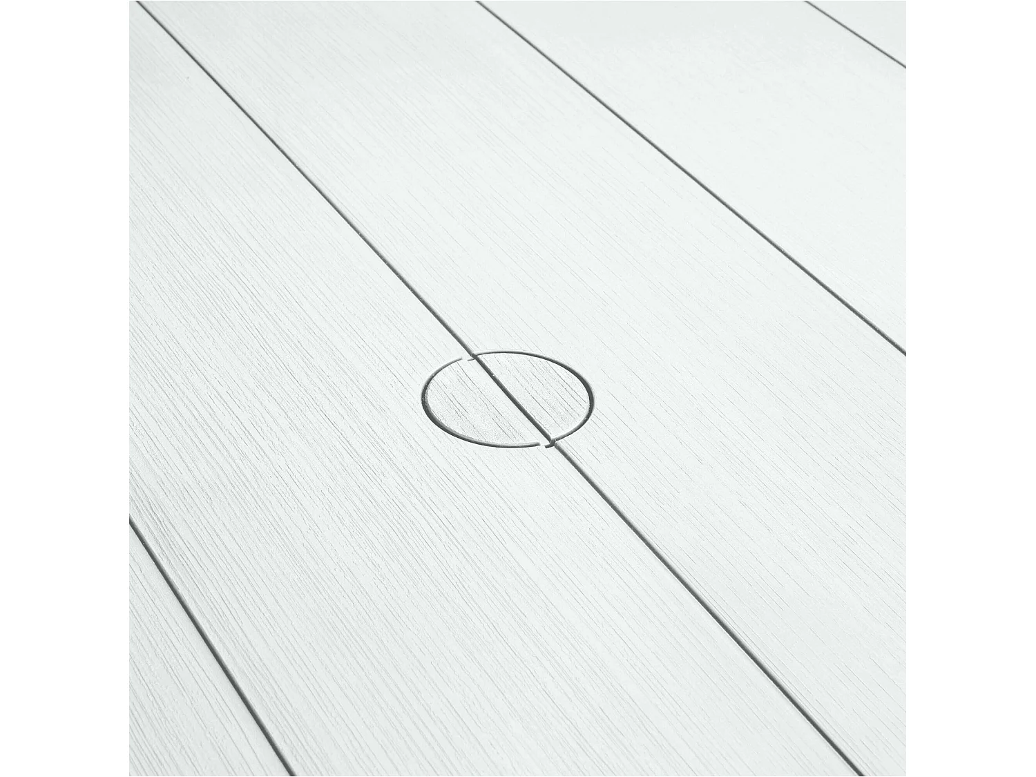 Table d'extérieur Listowel, 6 Places, 90x147x75 cm Blanc