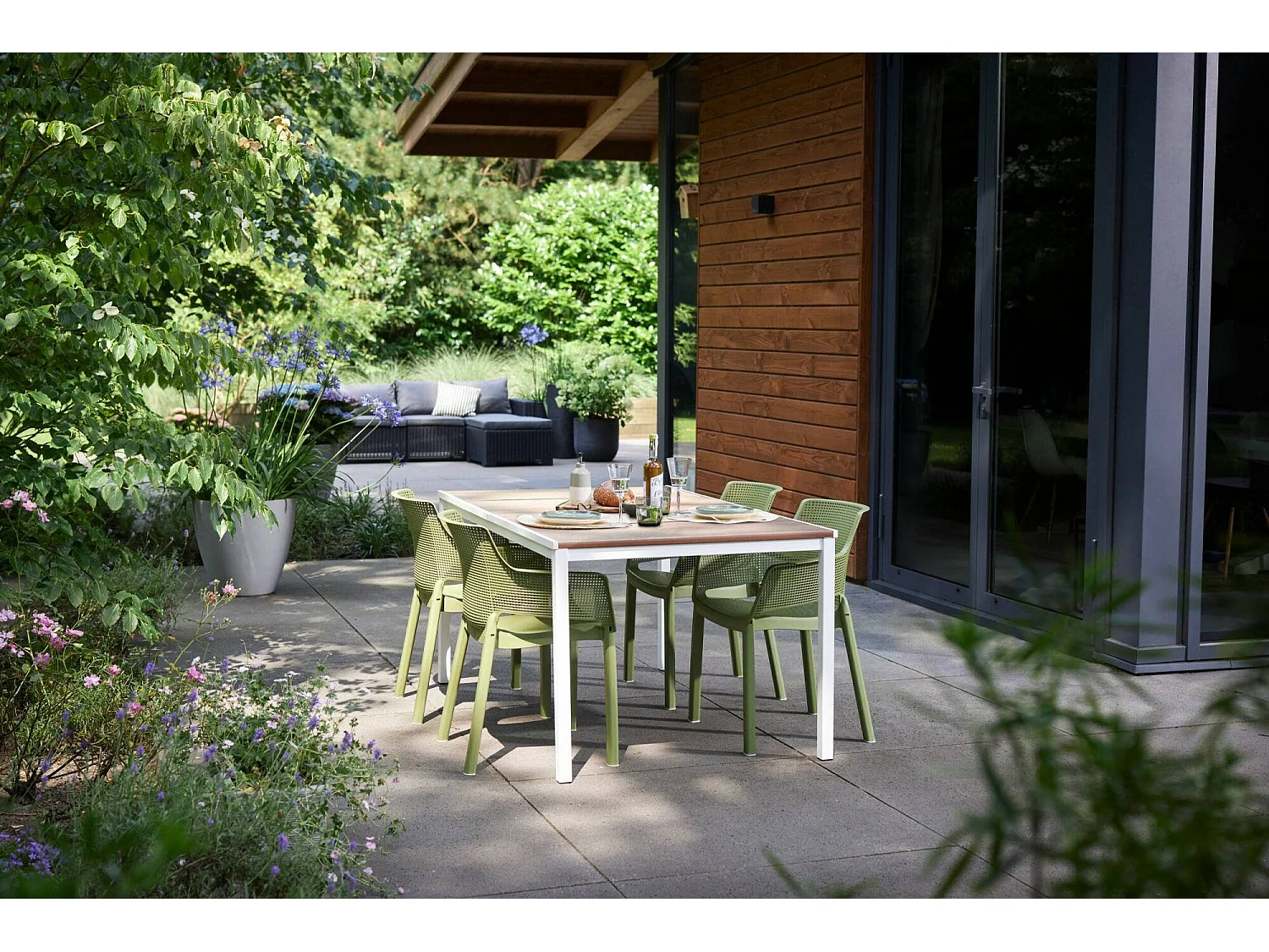 Table d'Extérieur Sarnia, 6 Places, 95x159x75h cm Blanc