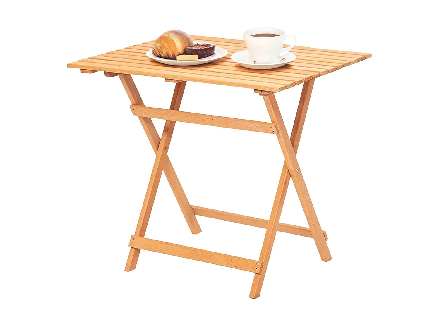 Table d'extérieur Lestizza, 4 places, 60x80x72h cm marron