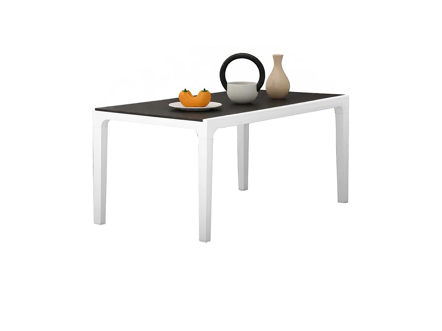 Table d'extérieur Nanaimo, 6 places, 90x160x74h cm Blanc