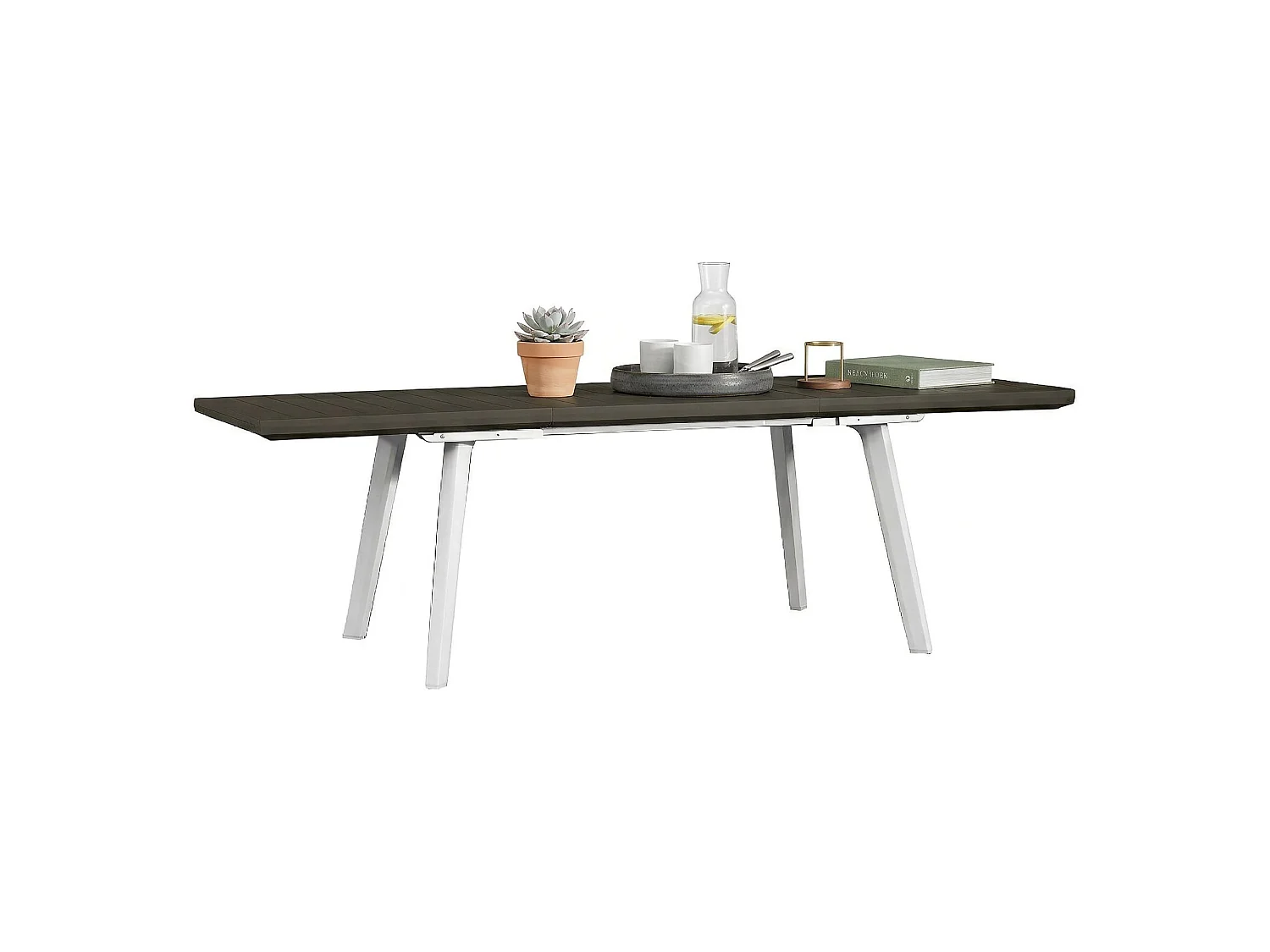 Table d'extérieur Penticton, 10 places, 100.5x162x76.5h cm Blanc