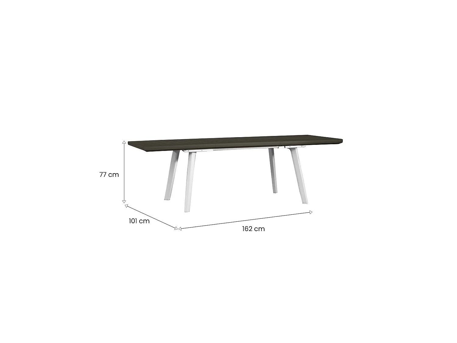 Table d'extérieur Penticton, 10 places, 100.5x162x76.5h cm Blanc