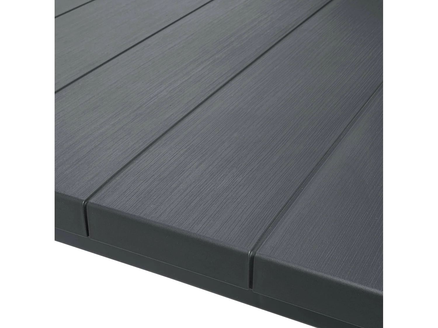 Table d'extérieur Listowel, 6 places, 90x147x75h cm noir anthracite
