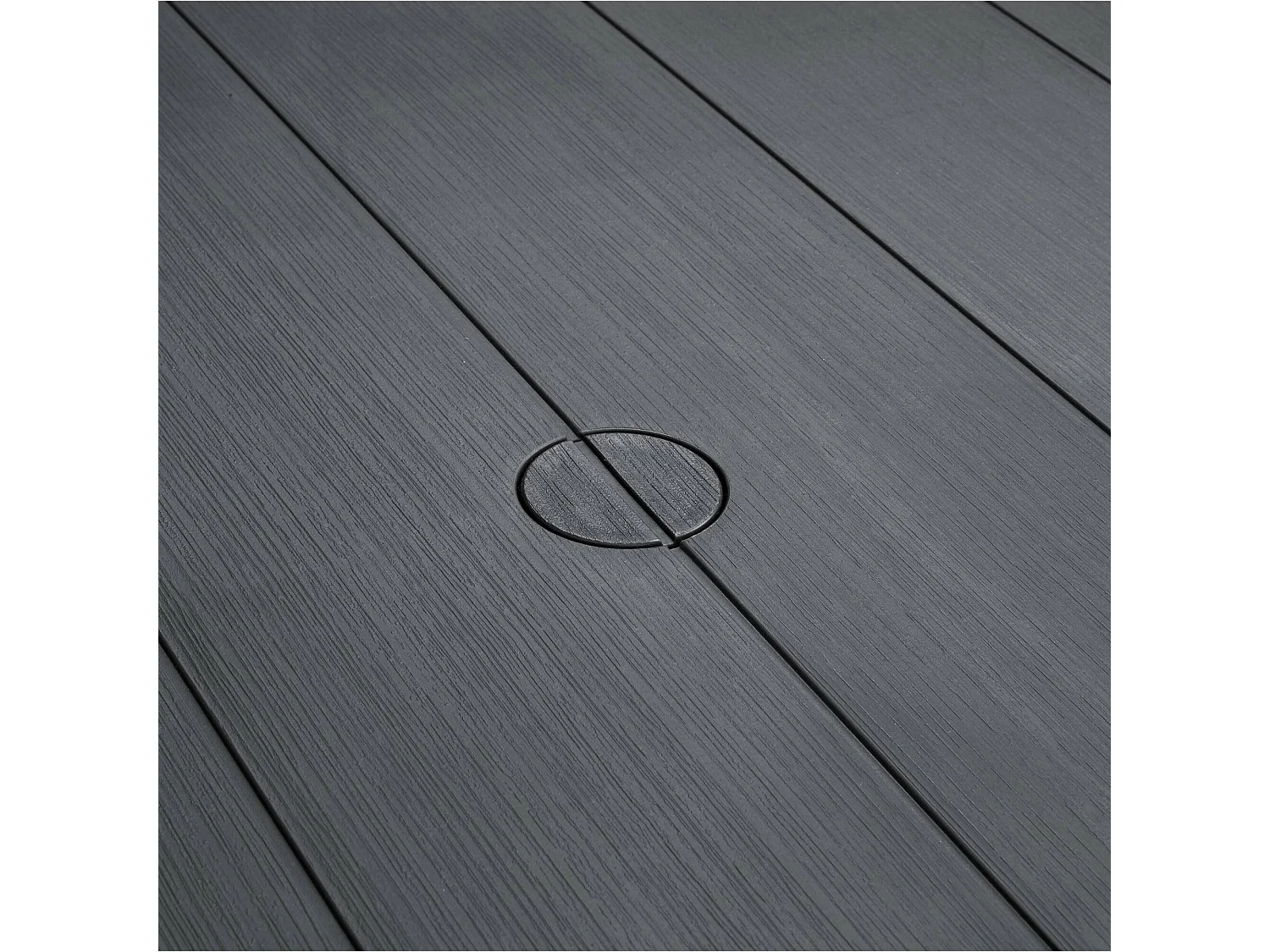 Table d'extérieur Listowel, 6 places, 90x147x75h cm noir anthracite