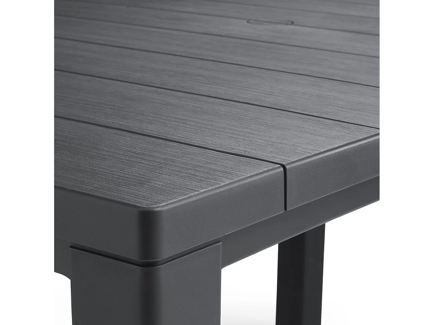 Table d'extérieur Listowel, 6 places, 90x147x75h cm noir anthracite