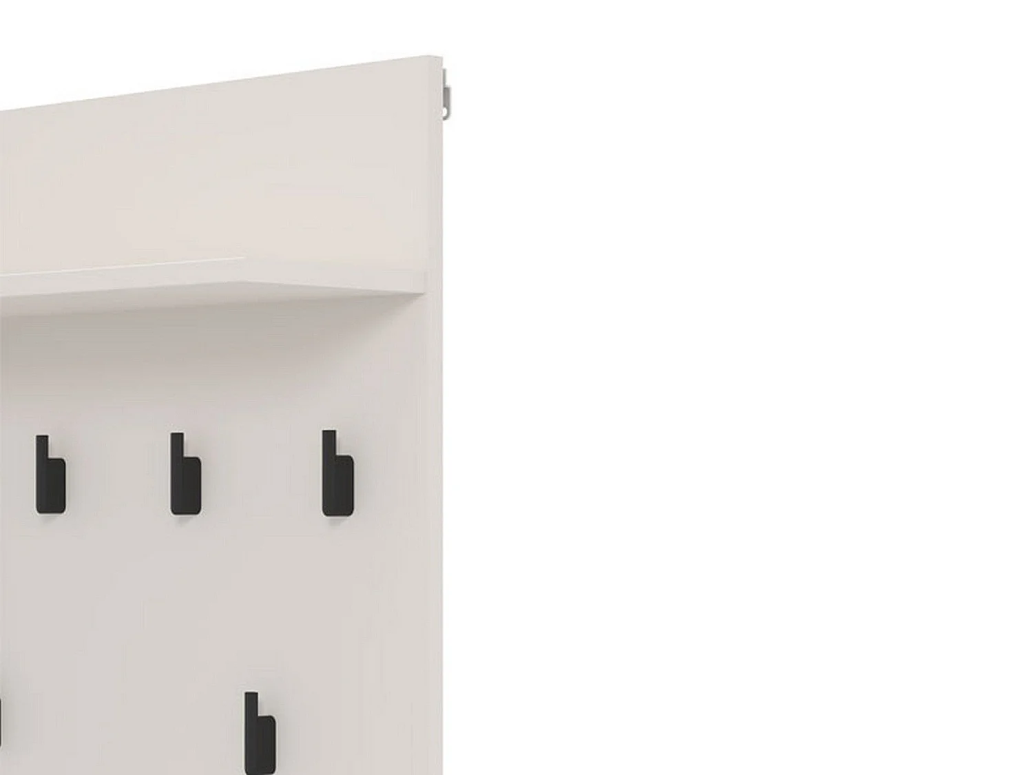 Porte-manteau Gonars, kit de fixation murale inclus, 115h cm blanc, 6 crochets, installation murale