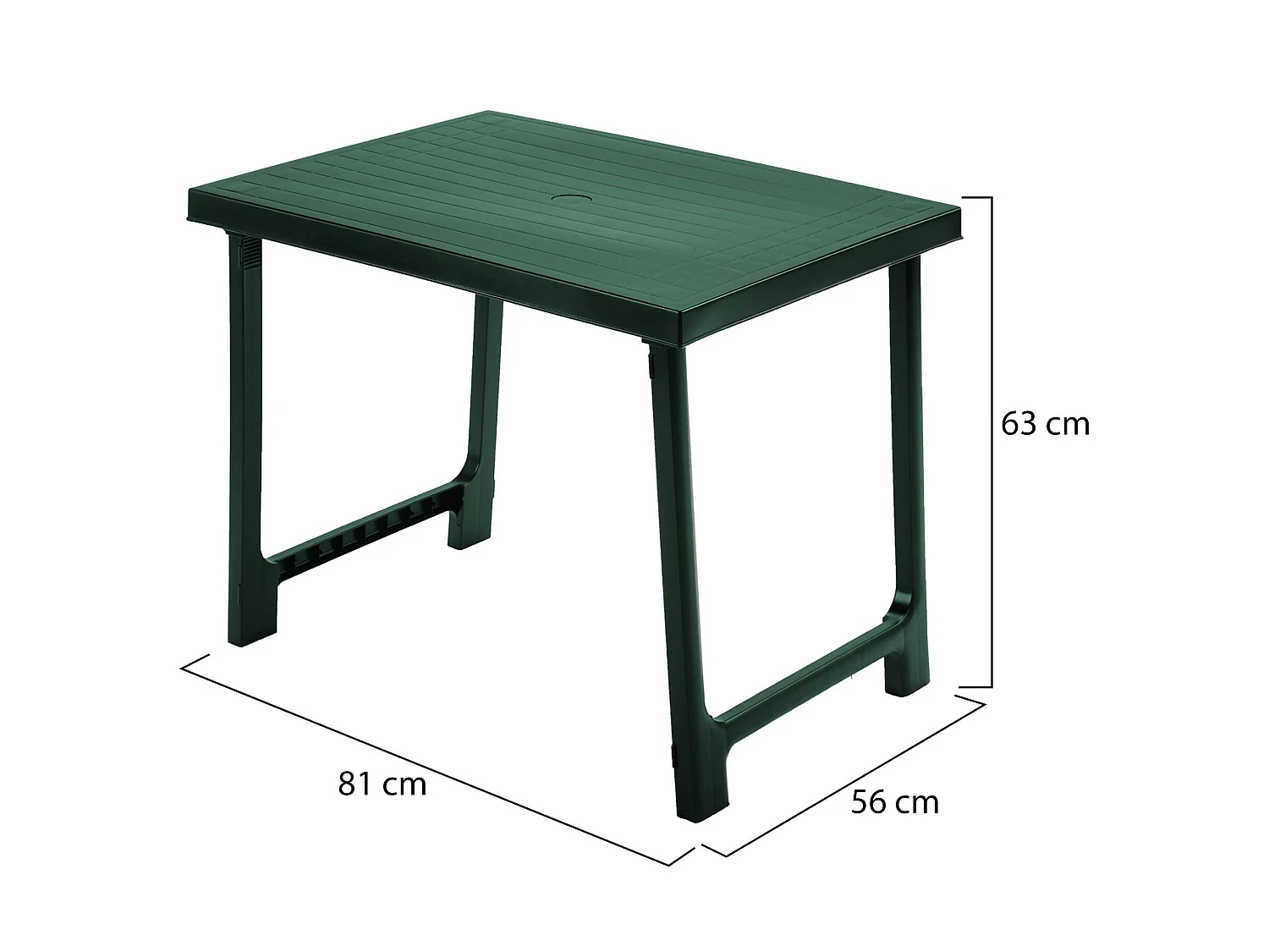 Table d'extérieur Beechwood, 6 places, Made in Italy, 81x56x63h cm Vert, Table fixe, Finition à rayures