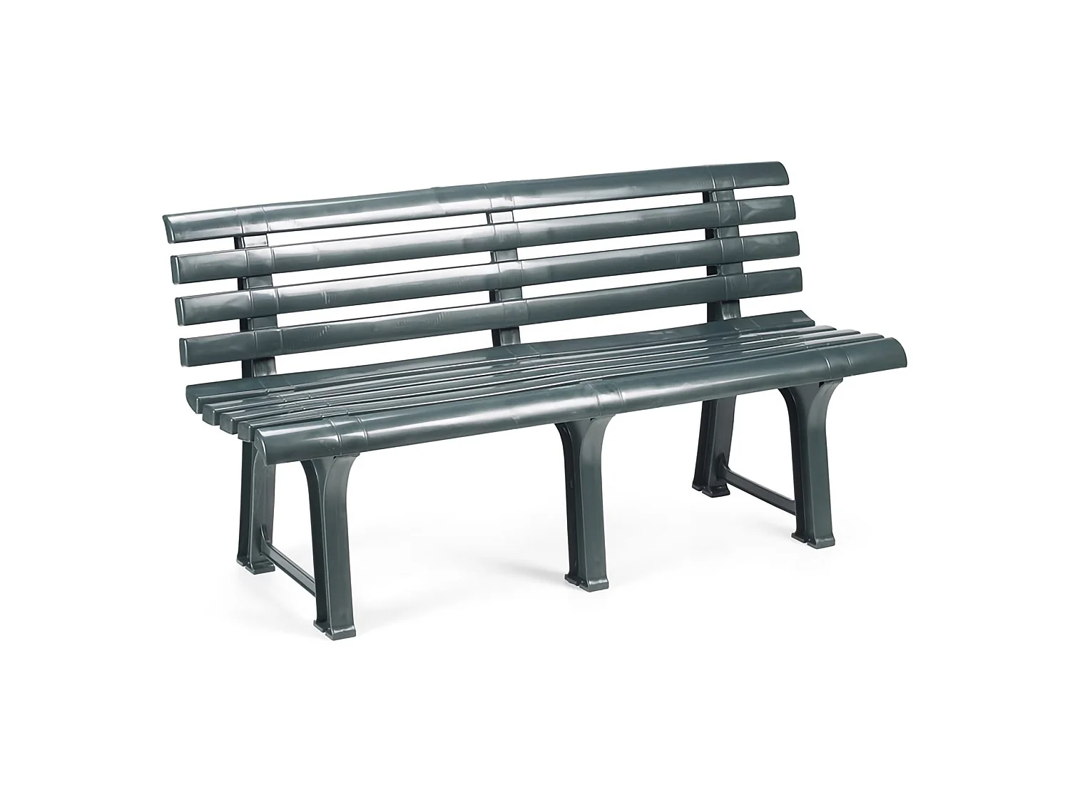 Banc d'Extérieur Artur, Structure en Plastique Made in Italy, 145x49x74h cm Noir Anthracite, Assise Noire