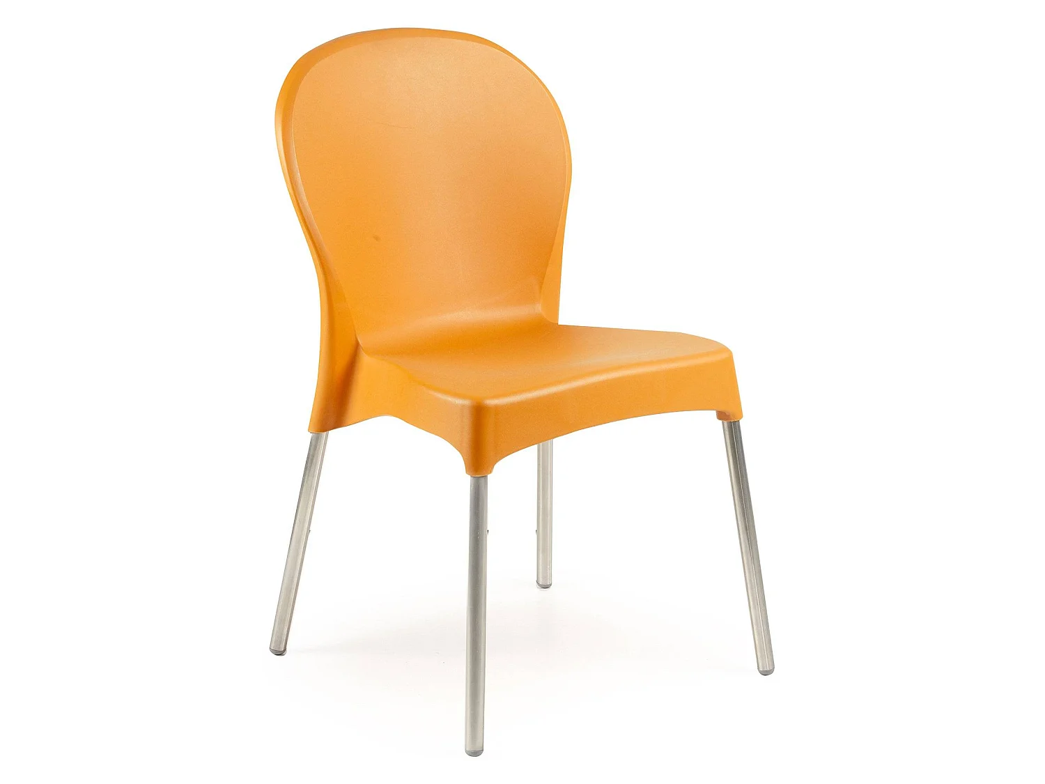 Sedia da Esterno Linder, una Sedia Made in Italy, Arancione, Impilabile, Finitura Liscia