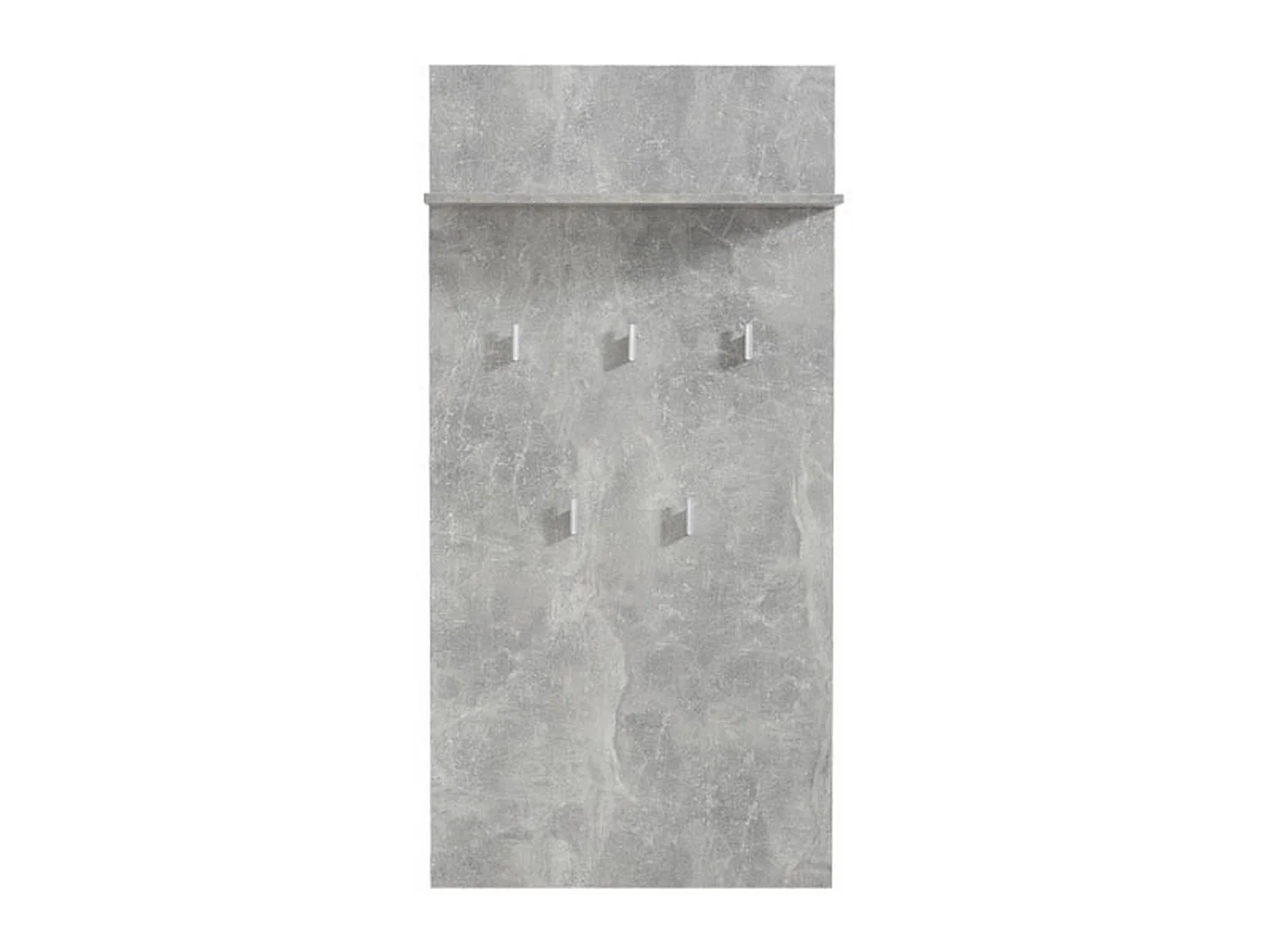 Porte-manteaux Traves, fixation murale incluse, 137h cm gris ciment, 5 crochets, installation murale