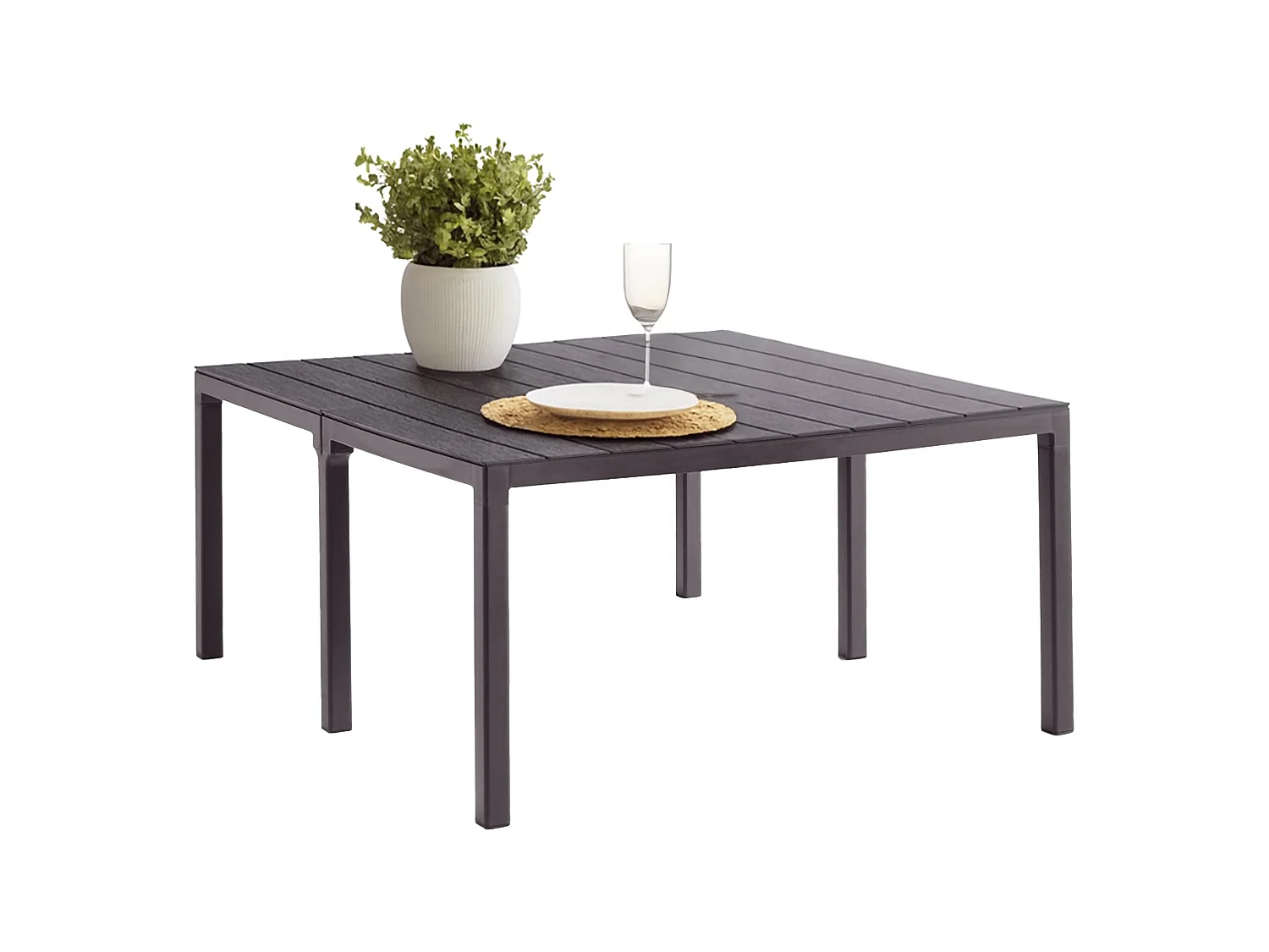 Table d'Extérieur Campana, 12 Places Made in Italy, 86x292x74h cm Marron