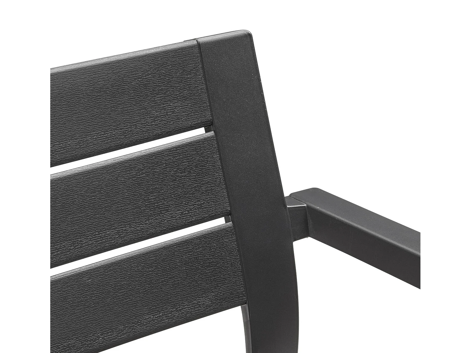 Courtenay tuinstoel, 6 stoelen, antracietgrijs, stapelbaar, kunststof frame