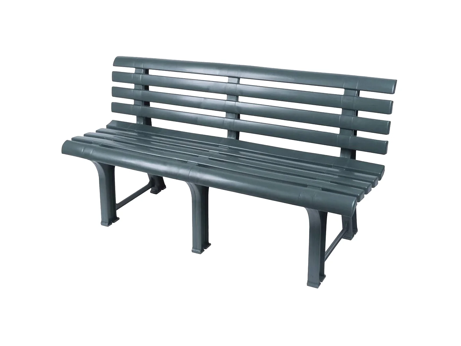 Tuinbank Artur, 3-zits gemaakt in Italië, 49x145x74h cm groen, lattenafwerking, rugleuning met latten