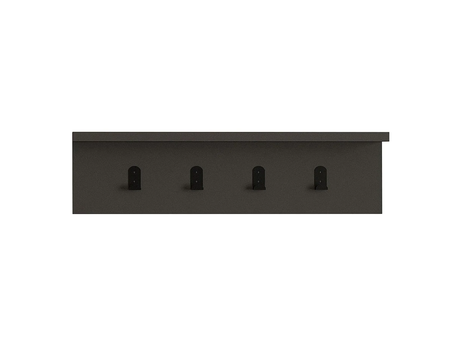 Porte-manteaux Taipana, 4 crochets, 15h cm Noir Anthracite, Fixation murale, Nuance couleur structure anthracite