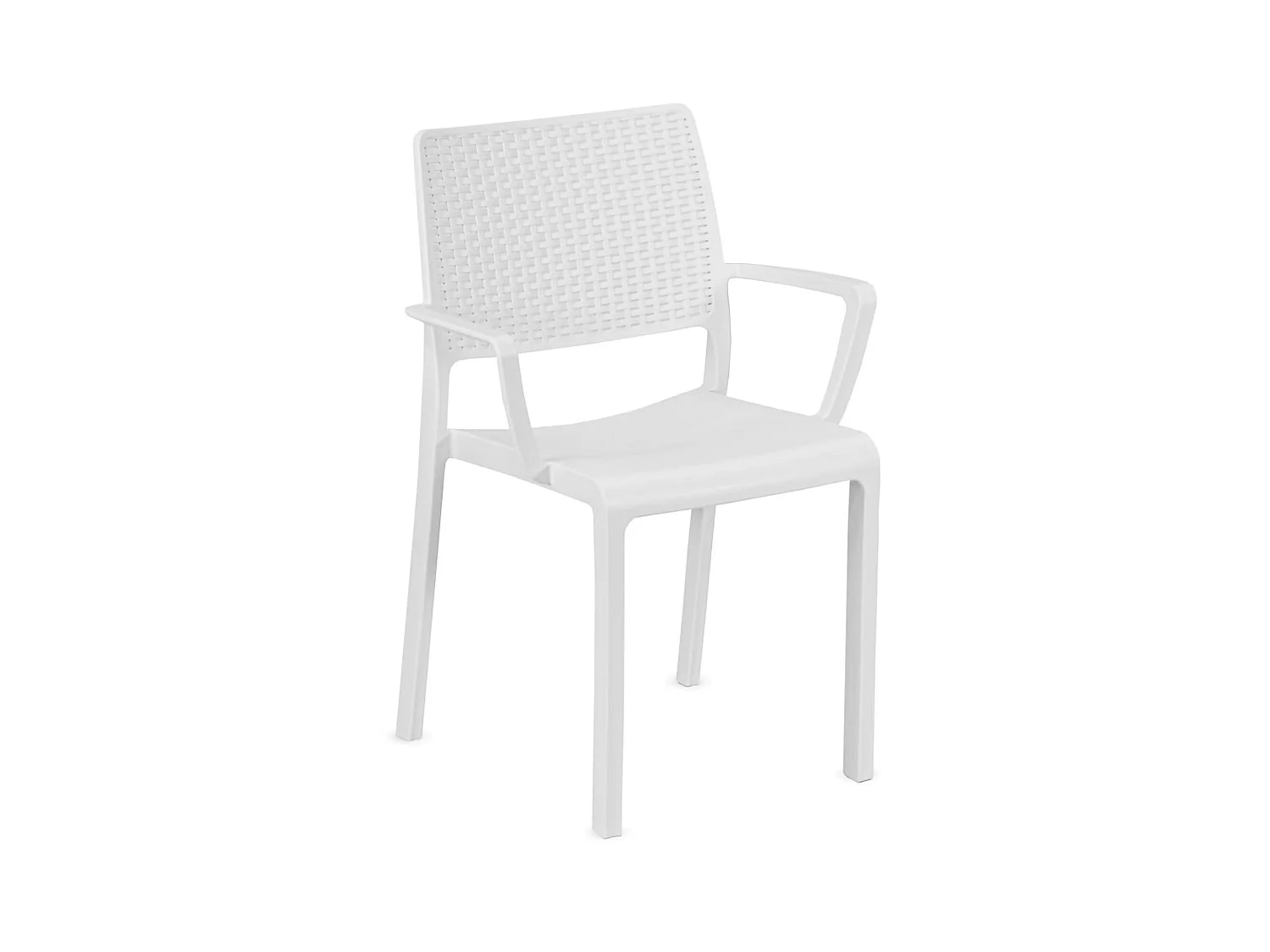 Silla de Exterior Monzuno, una silla Hecha en Italia, Blanca, Apilable, con reposabrazos