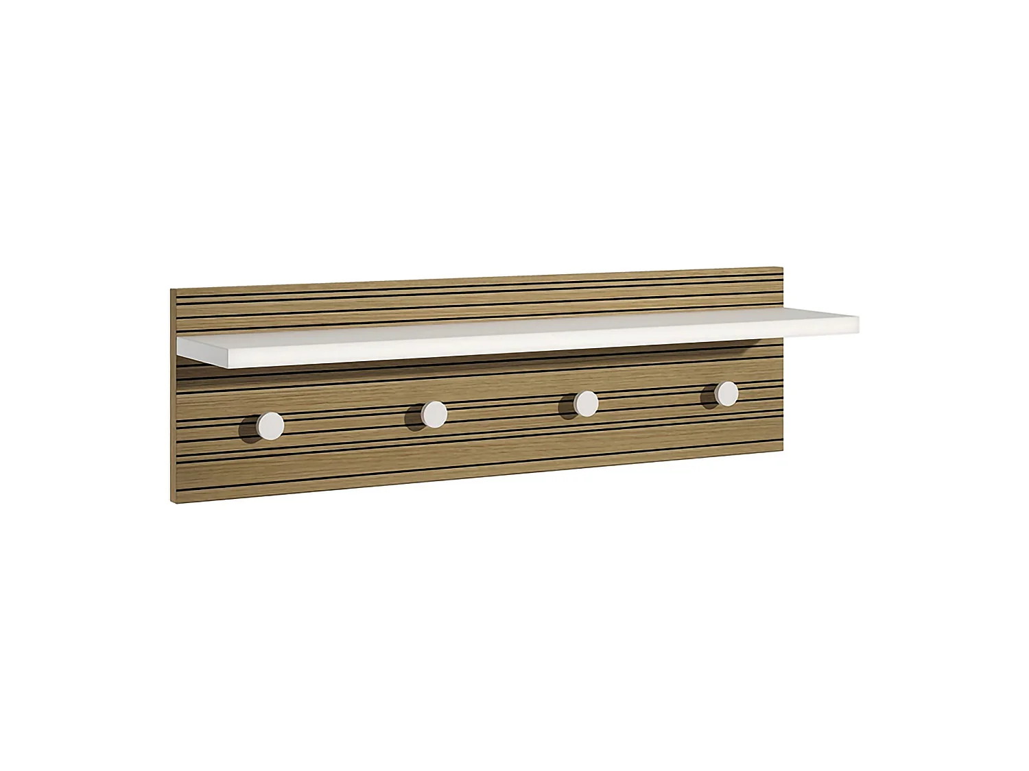 Appendiabiti Eryngium, 4 Ganci Made in Italy, Bianco Rovere