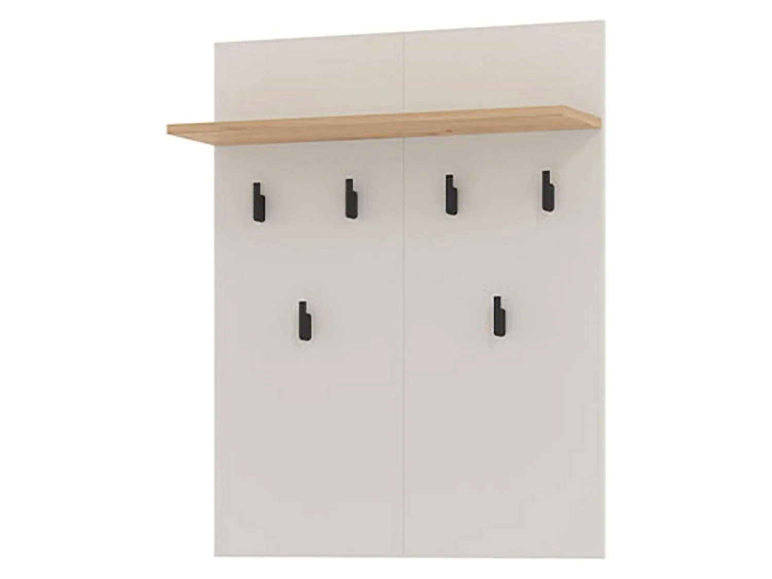 Porte-manteau Igliano, kit fixation murale inclus, 83 cm Beige, 6 crochets, installation murale