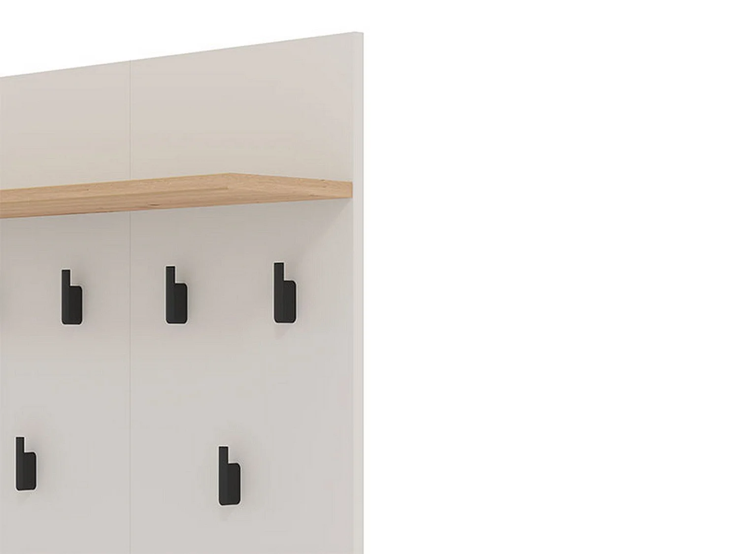 Porte-manteau Igliano, kit fixation murale inclus, 83 cm Beige, 6 crochets, installation murale