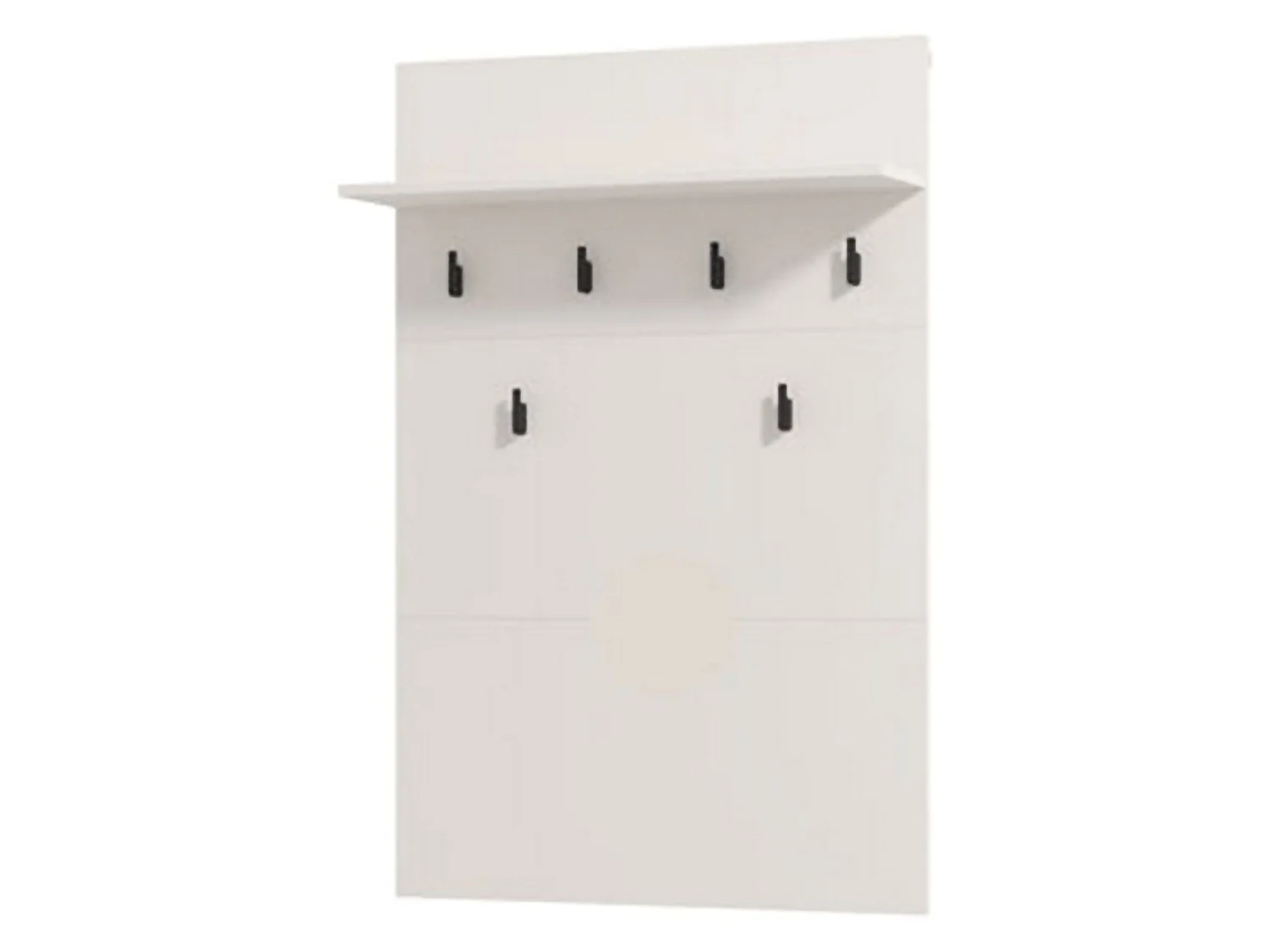 Porte-manteau Navelli, set fixation murale inclus, 115h cm blanc, 6 crochets, installation murale