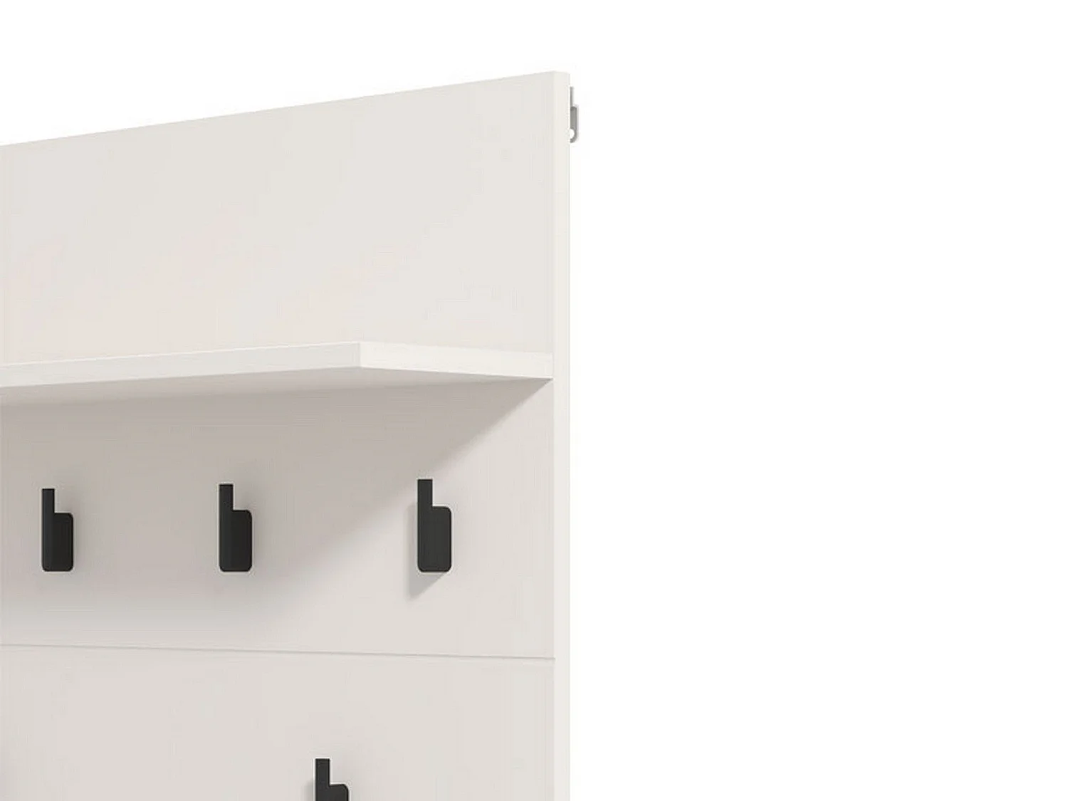 Porte-manteau Navelli, set fixation murale inclus, 115h cm blanc, 6 crochets, installation murale