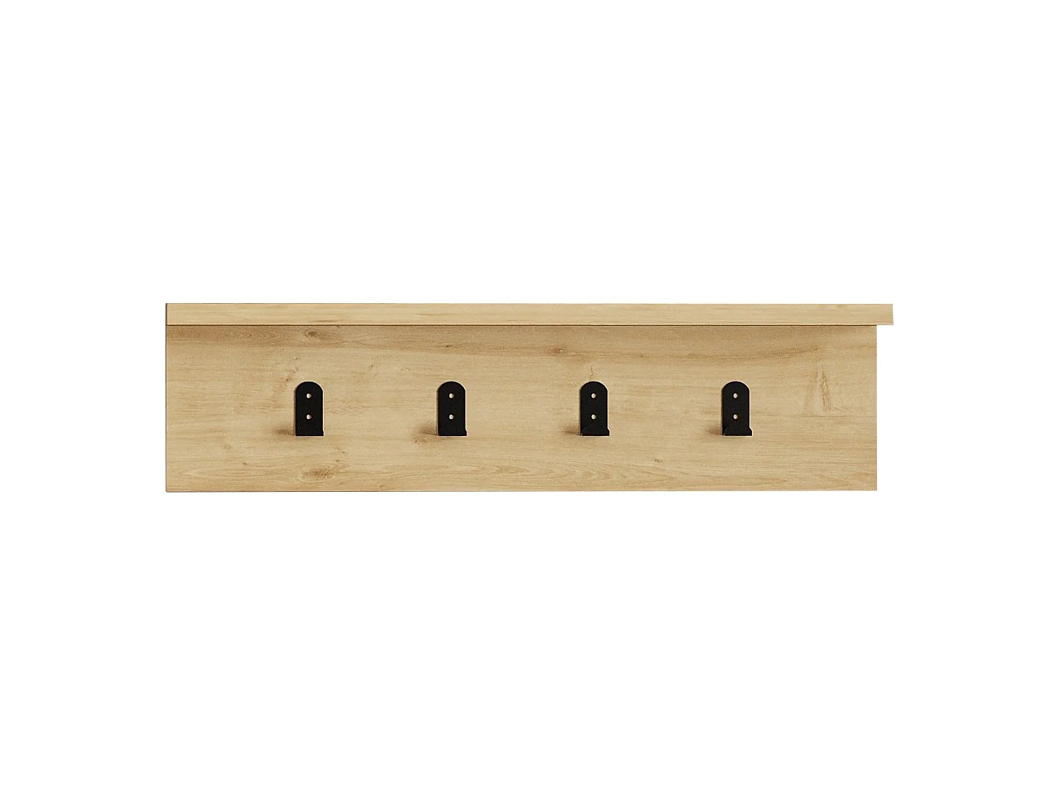 Wandgarderobe Taipana, 4 Haken, 15h cm Eichenbraun, Wandmontage, Farbnuance Struktur Eiche