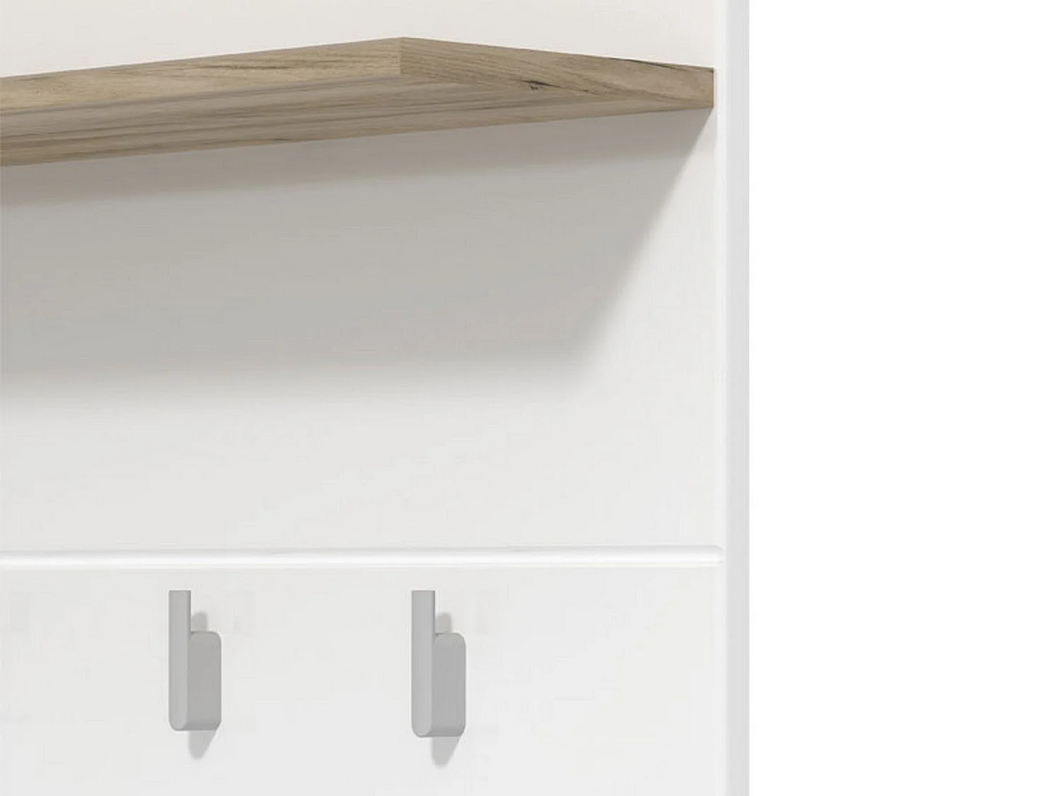 Porte-manteau Montese, set Kit de Fixation Murale Incluse, 114h cm Blanc, 4 Crochets, Installation Murale