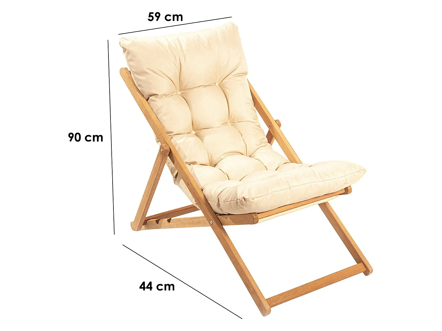 Chaise d'Extérieur Coghinas, Dossier Inclinable, Marron
