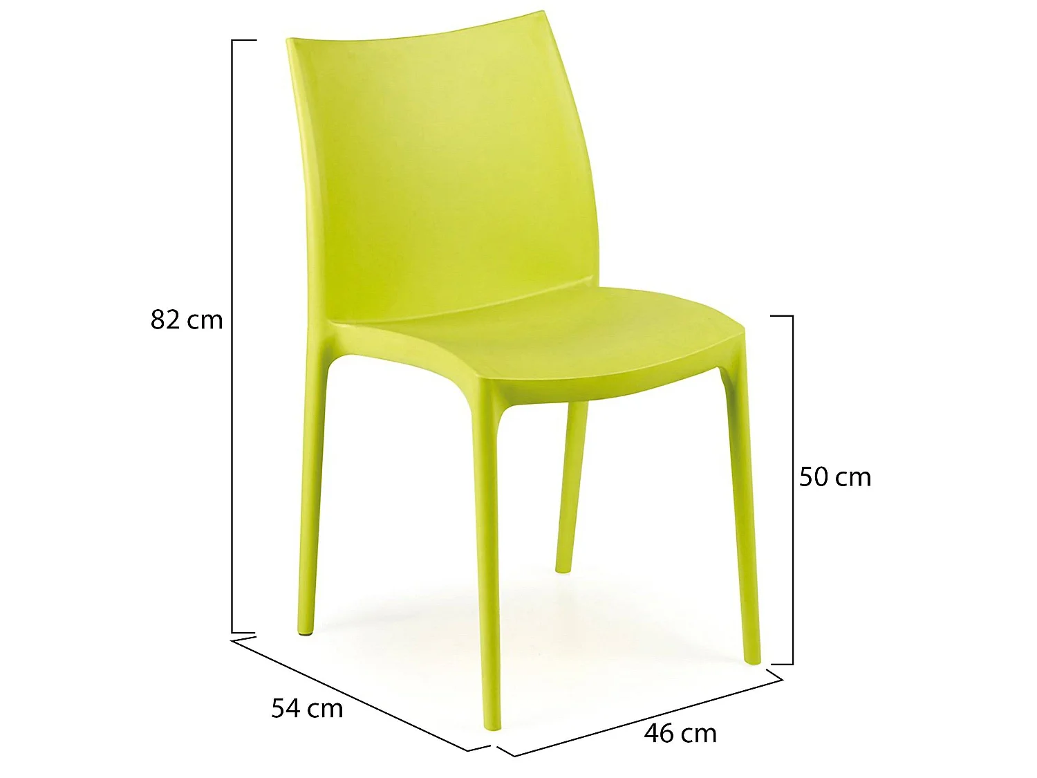 Sedia da Esterno Grover, una Sedia Made in Italy, Verde, Impilabile, Finitura Liscia