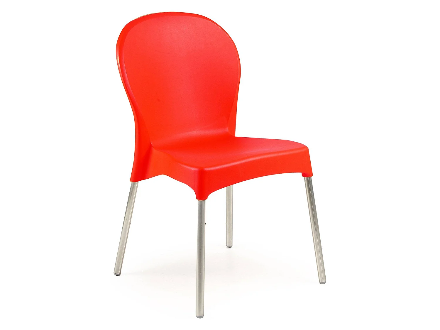 Sedia da Esterno Linder, una Sedia Made in Italy, Rosso, Impilabile, Finitura Liscia