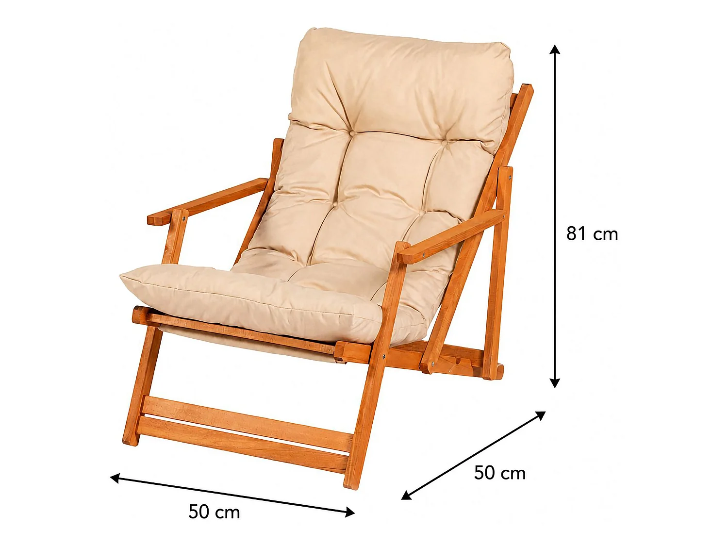 Chaise d'Extérieur Stintino, Dossier Inclinable, Marron