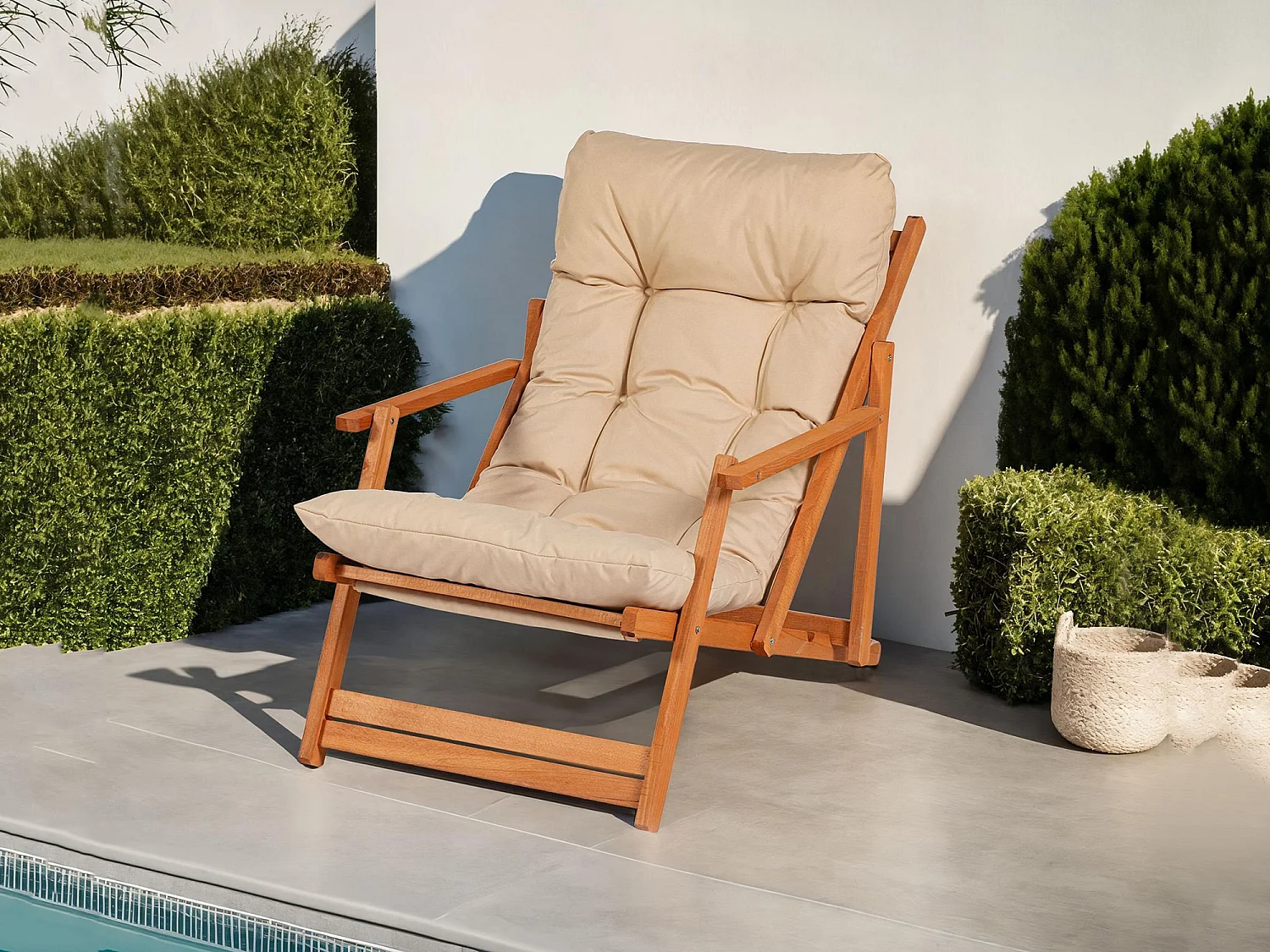 Chaise d'Extérieur Stintino, Dossier Inclinable, Marron