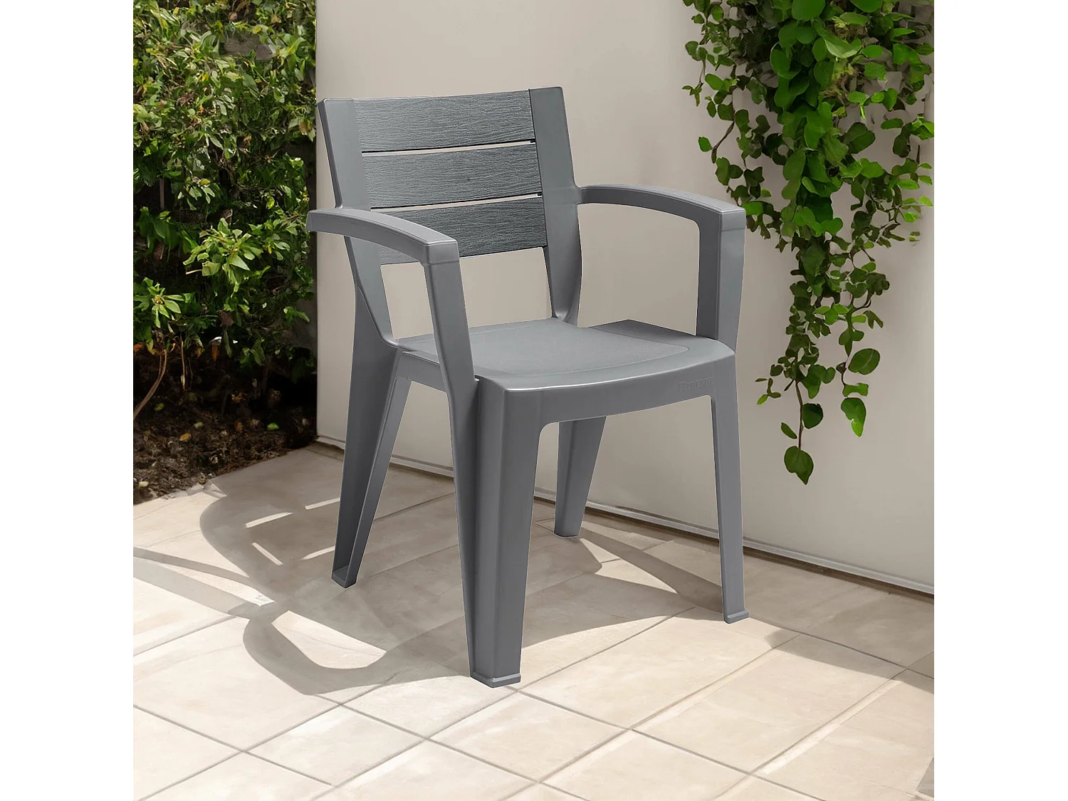 Chaise d'extérieur Camogli, une chaise Made in Italy, gris