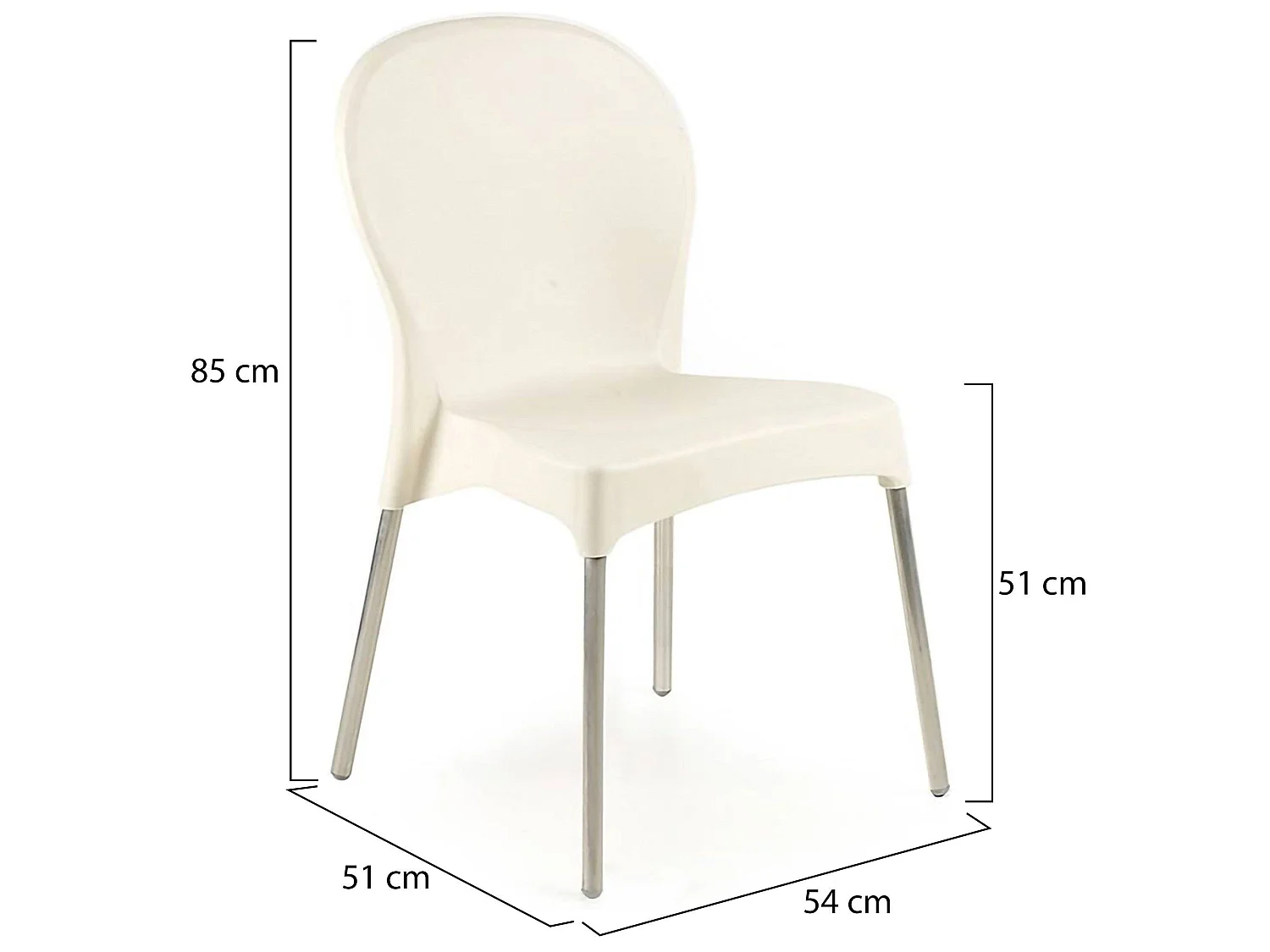 Sedia da Esterno Linder, una Sedia Made in Italy, Beige, Impilabile, Finitura Liscia